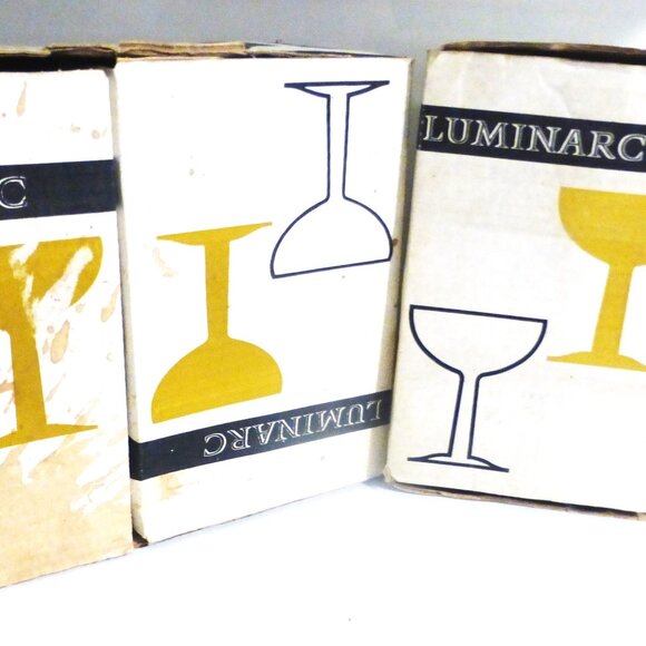 24pc Luminarc GOBLET Glasses Verre a Pied Tulipe FRANCE Vintage Glass Wine - Picture 9 of 15